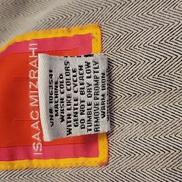 ISAAC MIZRAHI for Target Button Up Herringbone Gray Mandarin Collar Jack… - Picture 8 of 8